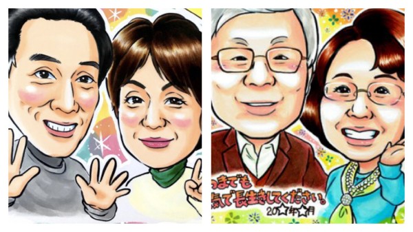 長寿のお祝い似顔絵のポイント②