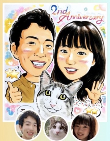 基本価格内で出来る似顔絵サンプル②